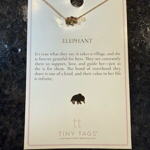 Tiny Tags Elegant Gold Elephant Necklace